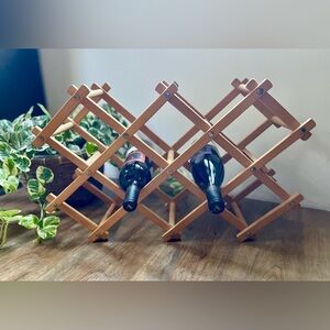 WOODEN COLLAPSIBLE WINE RACK STORAGE RACK